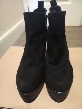 Botines negros tacón plataforma mujer