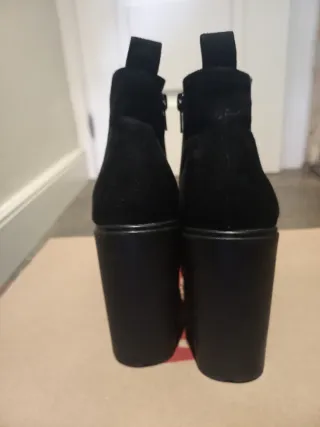 Botines negros tacón plataforma mujer