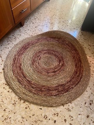 Alfombra redonda de ratán