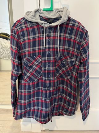 Camisa de franela con capucha a cuadros y forro