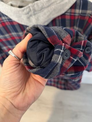 Camisa de franela con capucha a cuadros y forro