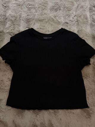 Top negro SHEIN acanalado