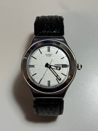 Swatch Irony Reloj Negro y Plateado
