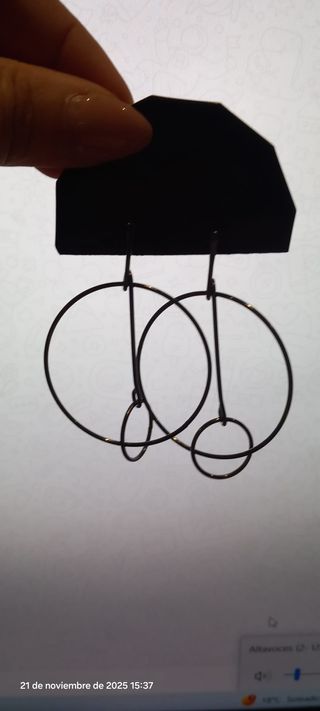 Pendientes bisutería círculos entrelazados