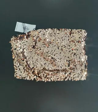 Top lentejuelas oro rosa Stradivarius