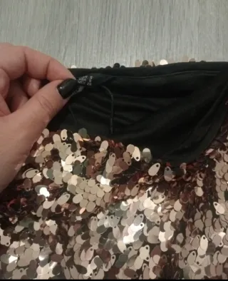 Top lentejuelas oro rosa Stradivarius