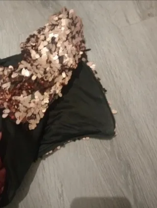 Top lentejuelas oro rosa Stradivarius