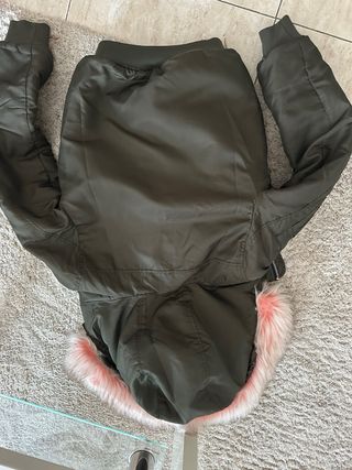 Chaqueta Bomber Forrada Rosa y Verde