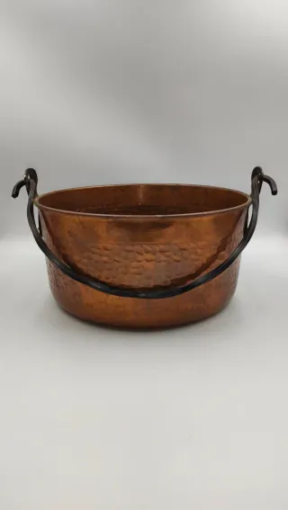 Olla Cobre Martillado Vintage con Asas