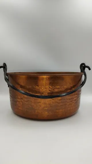 Olla Cobre Martillado Vintage con Asas