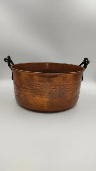 Olla Cobre Martillado Vintage con Asas