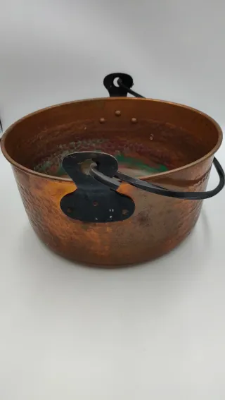 Olla Cobre Martillado Vintage con Asas