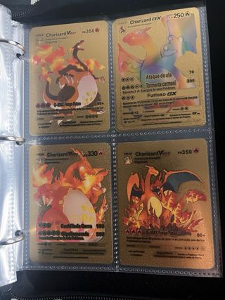 Álbum Pokémon Pikachu lleno Cartas Doradas Lote