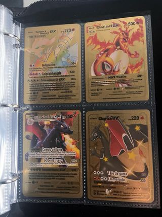Álbum Pokémon Pikachu lleno Cartas Doradas Lote