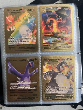 Álbum Pokémon Pikachu lleno Cartas Doradas Lote