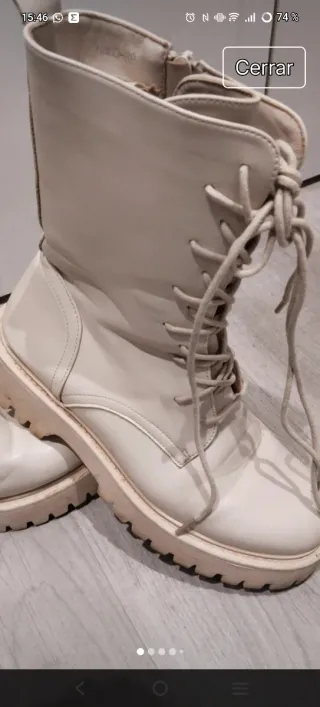 Botas media caña militar beige