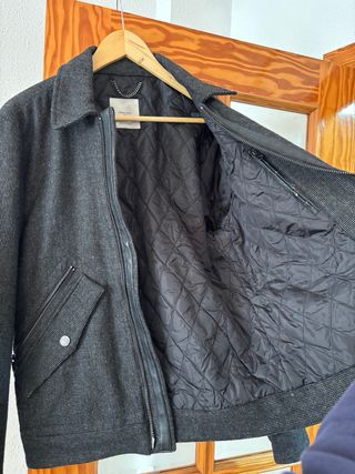 Chaqueta de vestir de Lana. Mango Gris Talla M
