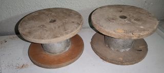 2 Bobines Pequenas Madeira DIY
