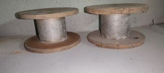 2 Bobines Pequenas Madeira DIY