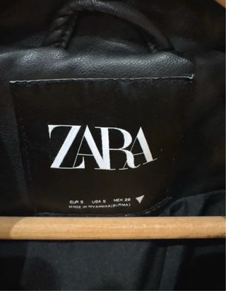 Cazadora Biker Efecto Piel Zara