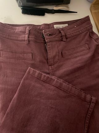 Pantalón ancho morado/rosa mujer