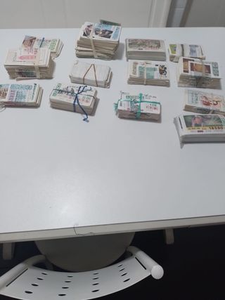 Billetes de Lotería de nacionalde hace 70 años