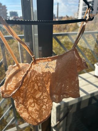 Top Corset Encaje Zara Beige XS