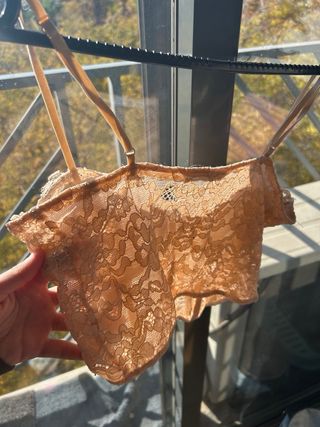 Top Corset Encaje Zara Beige XS