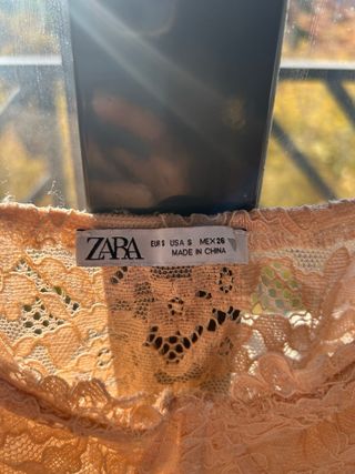 Top Corset Encaje Zara Beige XS