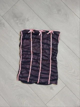 Talla S - Top Corsé Negro y Rosa