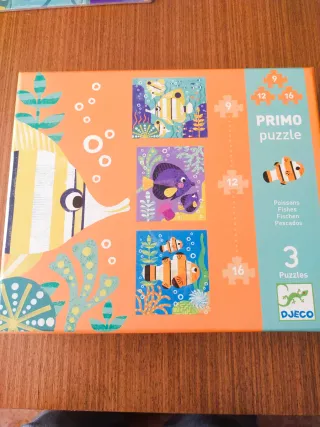 Puzzles Djeco Primo 3 Piezas Peces