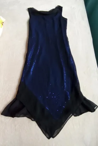 Vestido fiesta lentejuelas azul y negro A ESTRENAR