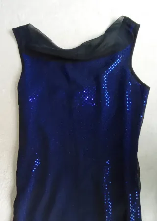 Vestido fiesta lentejuelas azul y negro A ESTRENAR