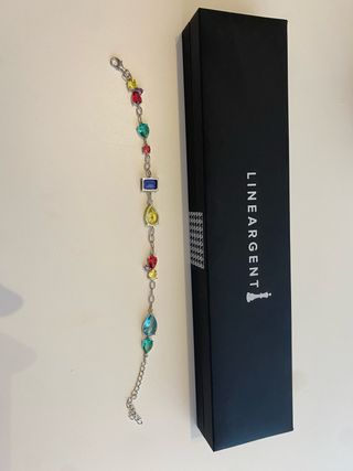 Pulsera Lineargent Plata Piedras Colores