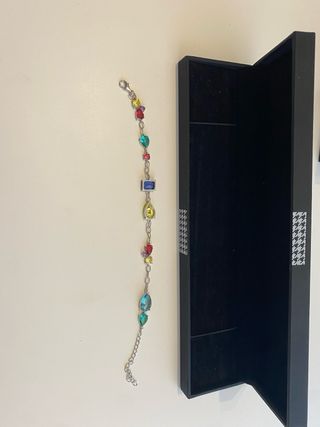 Pulsera Lineargent Plata Piedras Colores