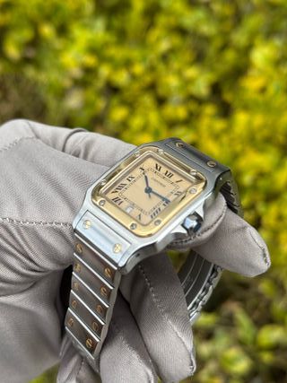 Cartier Santos Galbee Acero y Oro 1566