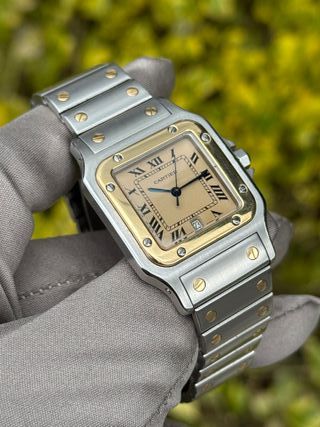 Cartier Santos Galbee Acero y Oro 1566