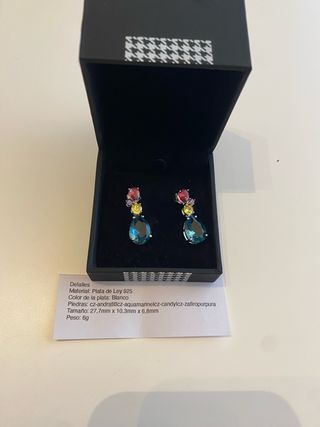 Pendientes Lineargent Plata Ley 925 Multicolor