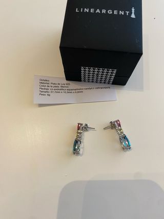 Pendientes Lineargent Plata Ley 925 Multicolor