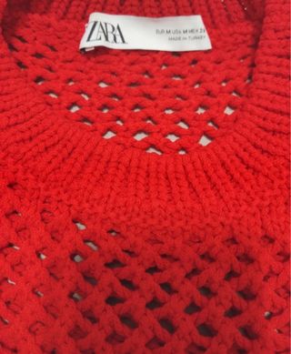 Jersey Zara calado rojo cortito