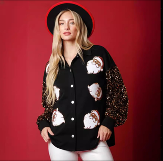 Chaqueta Papa Noel Lentejuelas Negra