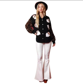 Chaqueta Papa Noel Lentejuelas Negra