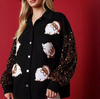 Chaqueta Papa Noel Lentejuelas Negra