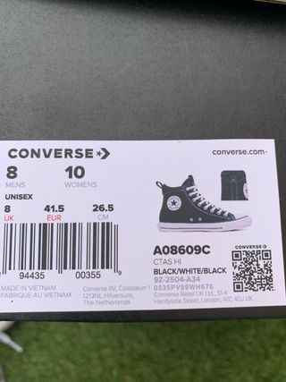 Converse All Star Negras Talla 41.5