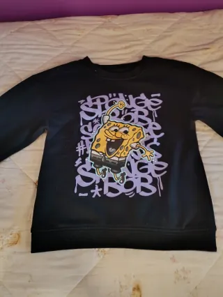 Tuta Spongebob nera con stampa