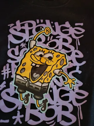 Tuta Spongebob nera con stampa