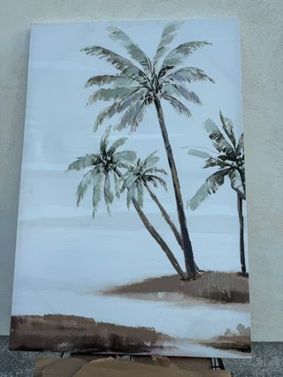 Quadro Palme Tropicali su Tela Beige Marrone