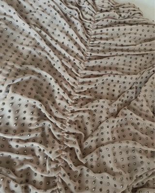 Vestido Zara joya perlas rosa palo y plata