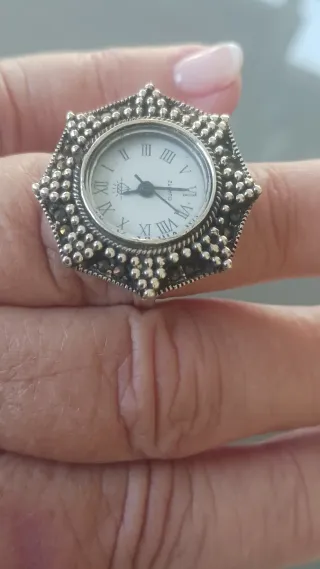 Anillo Reloj Plata Ley