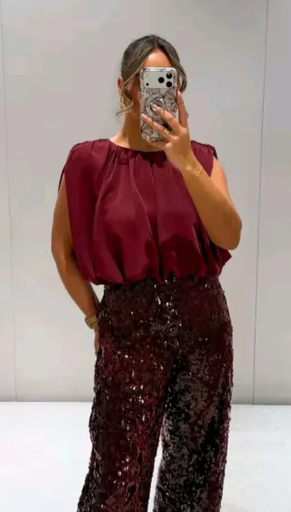 Blusa globo Zara Talla M